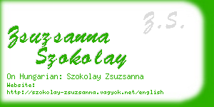 zsuzsanna szokolay business card